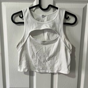 White garage y2k crop top